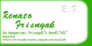 renato frisnyak business card